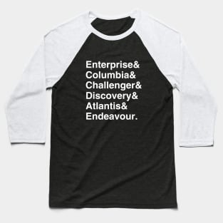 Space Shuttles List (variant) Baseball T-Shirt